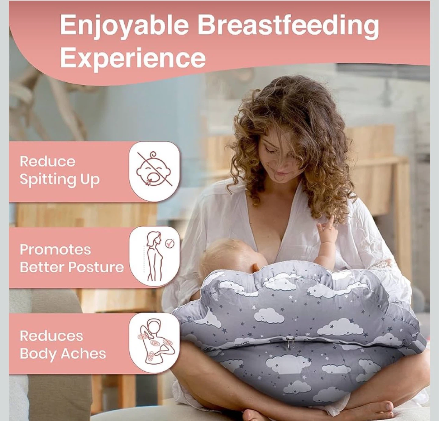 Gray Cloud Nursing Pillow - photo 3