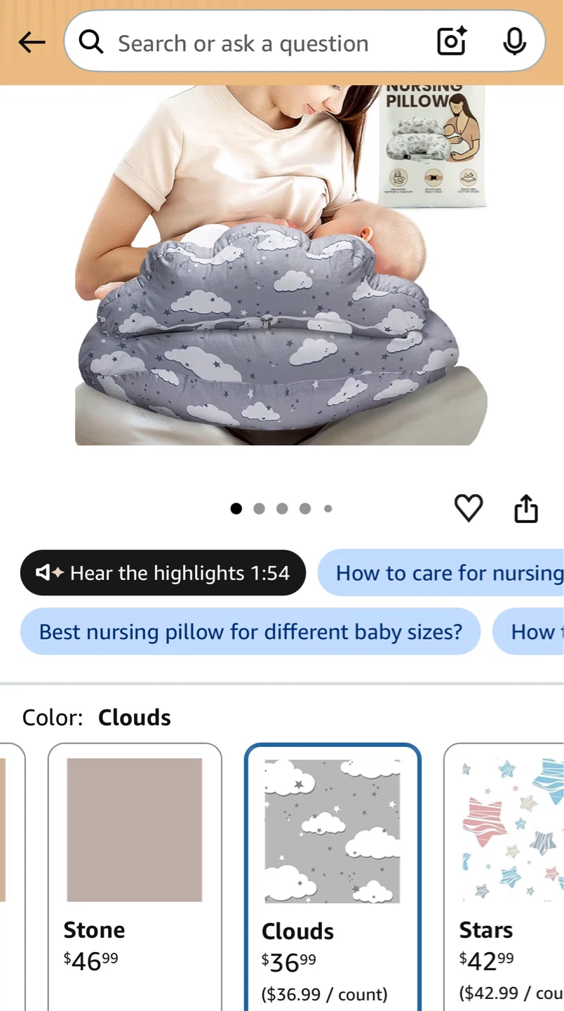 Gray Cloud Nursing Pillow - photo 4