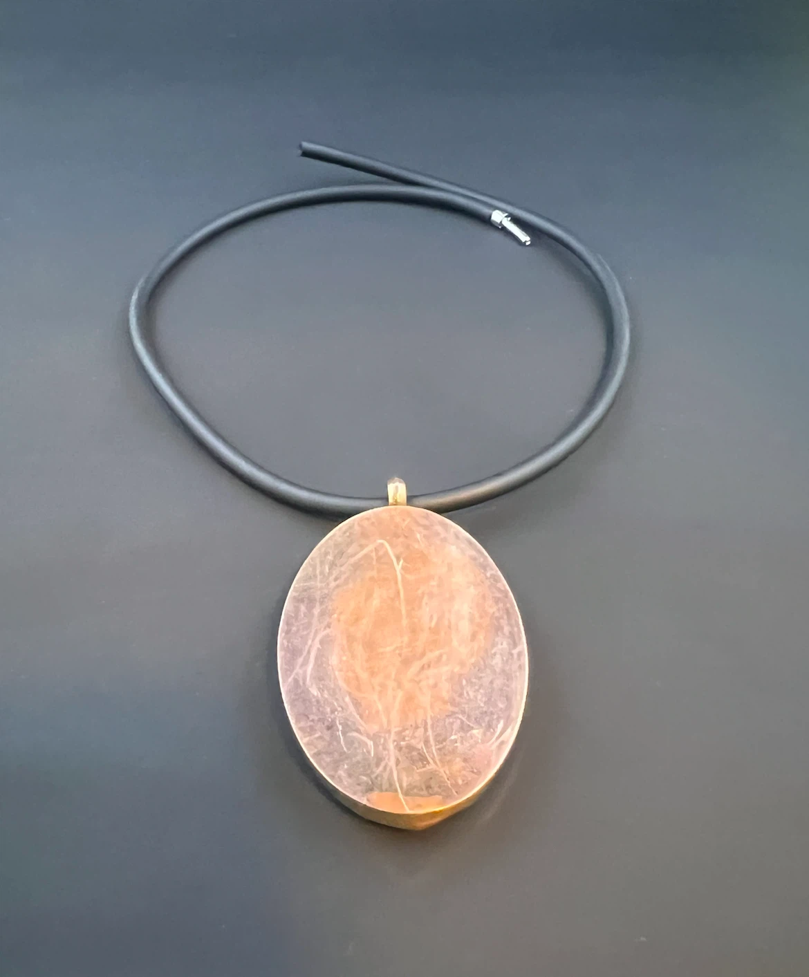 Large Pink & Black Statement Pendant Necklace - photo 4