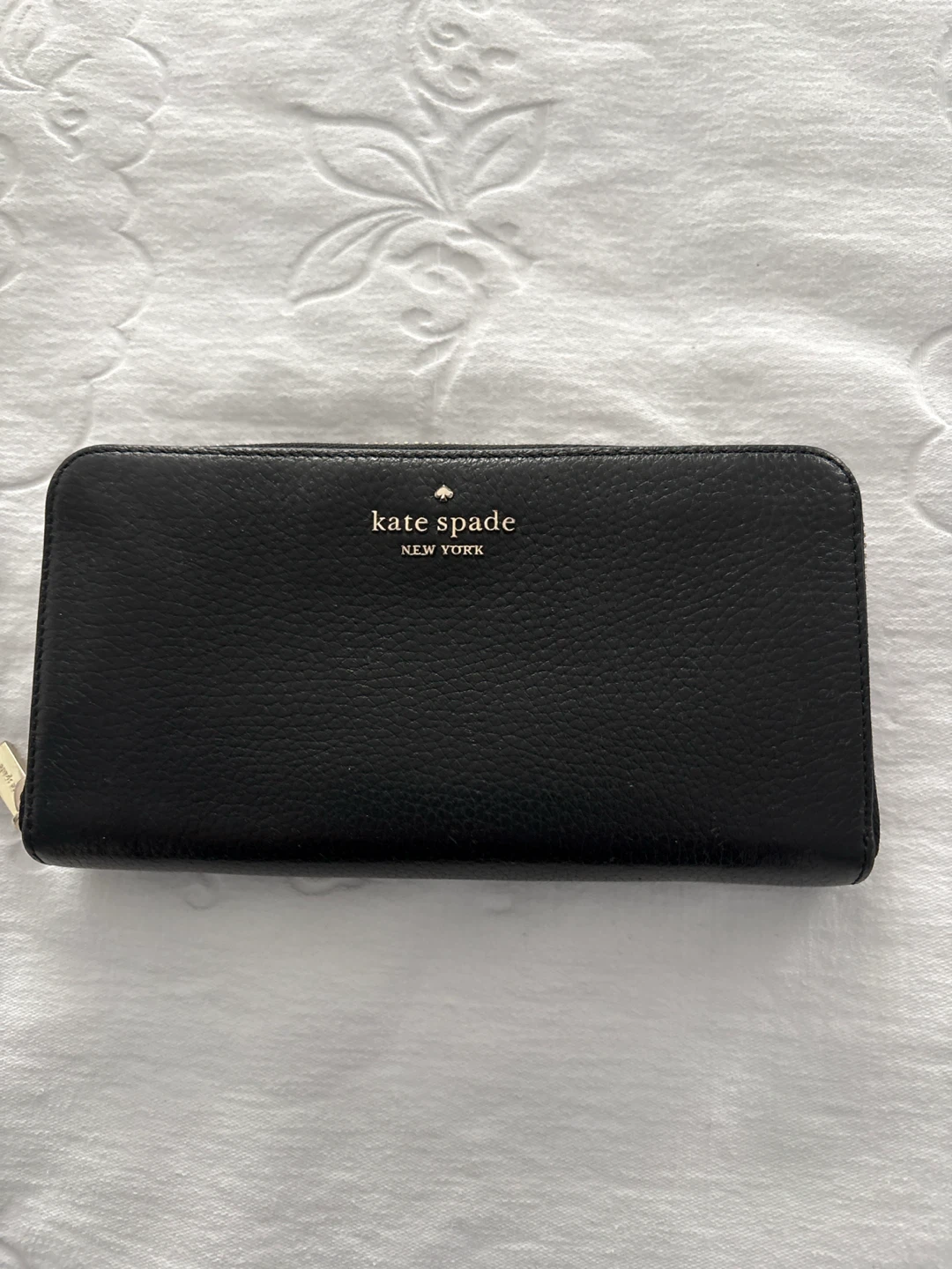 Kate Spade Black Leather Zip Around Wallet