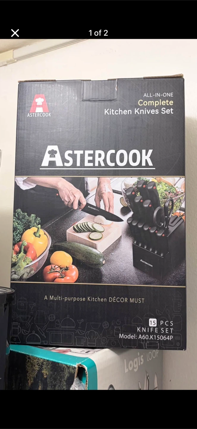 ASTERCOOK All-in-One Complete Kitchen Knives Set (15 Pcs)