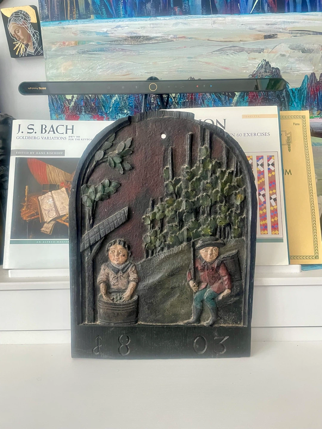 Vintage Hand-Carved Folk Art Wooden Wall Plaque