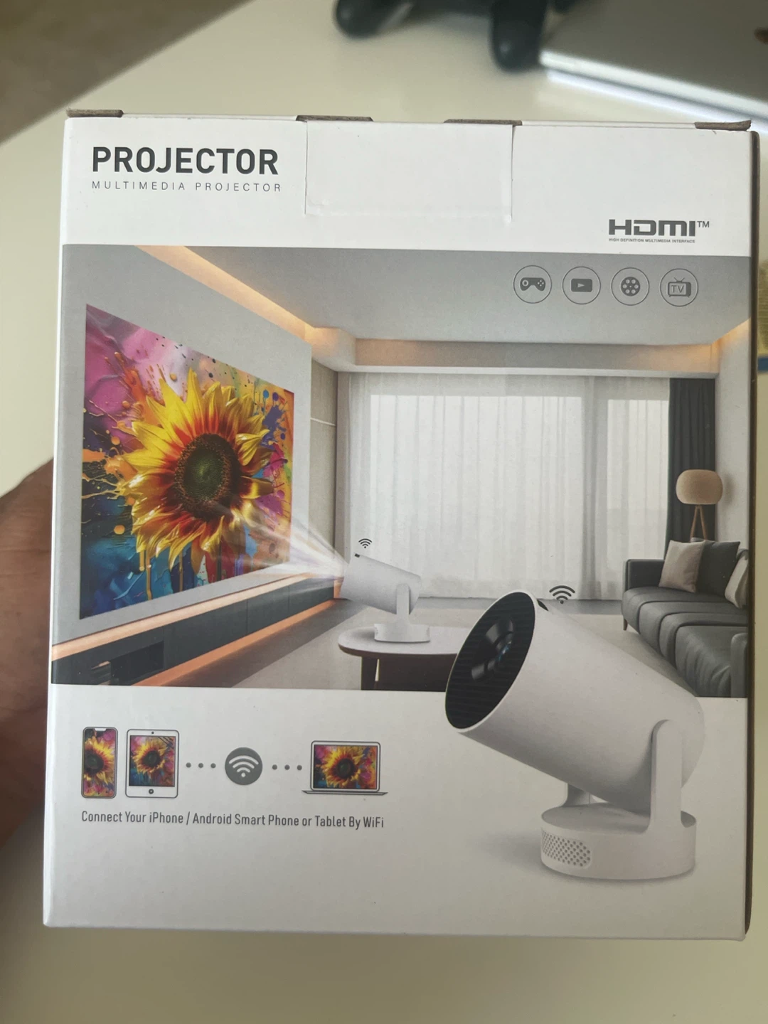 White Multimedia Projector with Built-in Speakers - photo 2