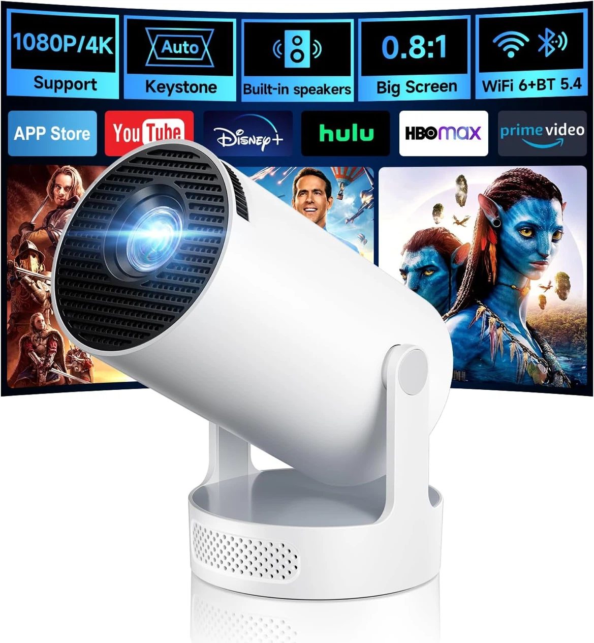 White Multimedia Projector with Built-in Speakers - photo 4