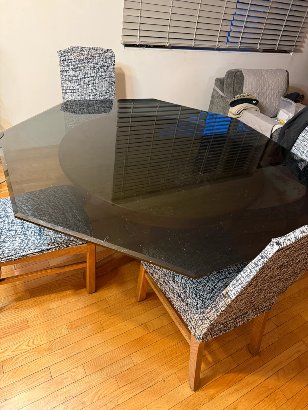 Beautiful oak wood and glass table - photo 2