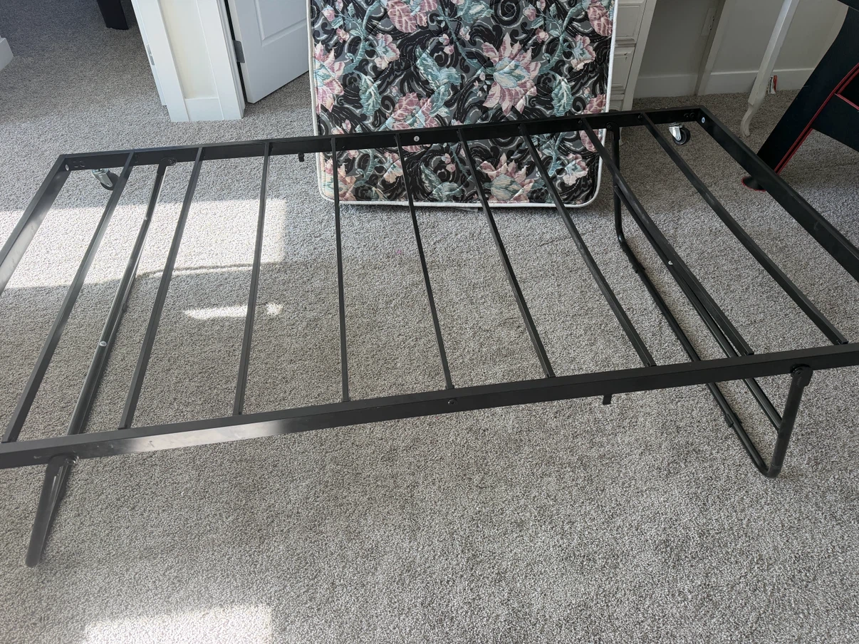 Folding Roll-Out Bed Frame with Mattress