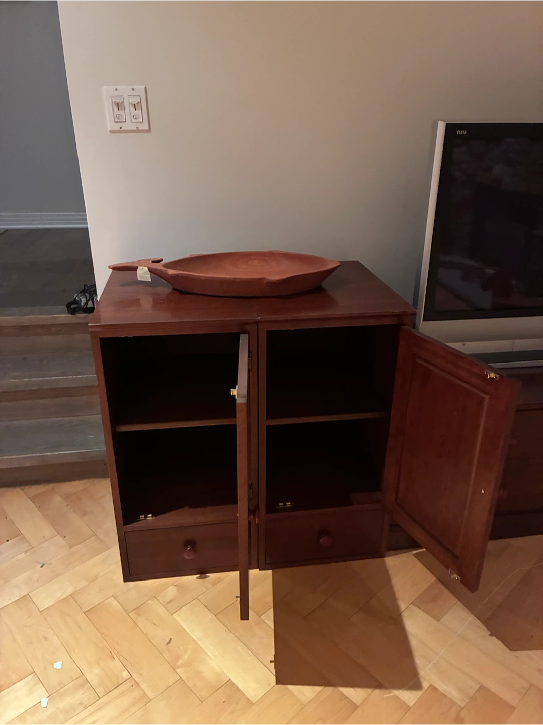 Modular Wooden Media Console with Storage Cabinets - photo 3