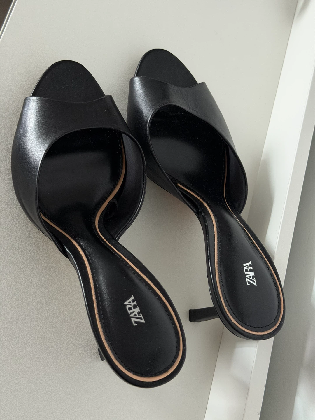 ZARA Black Heeled Mules Size 37 - photo 2