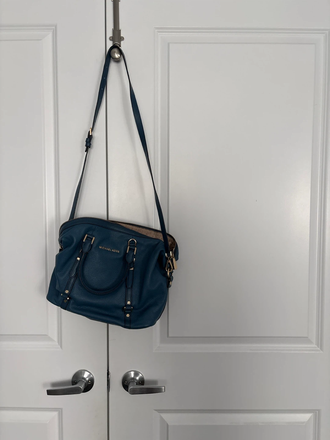 Michael Kors Teal Leather Satchel Handbag