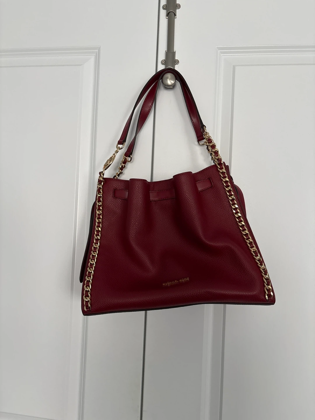 Michael Kors Burgundy Leather Shoulder Bag