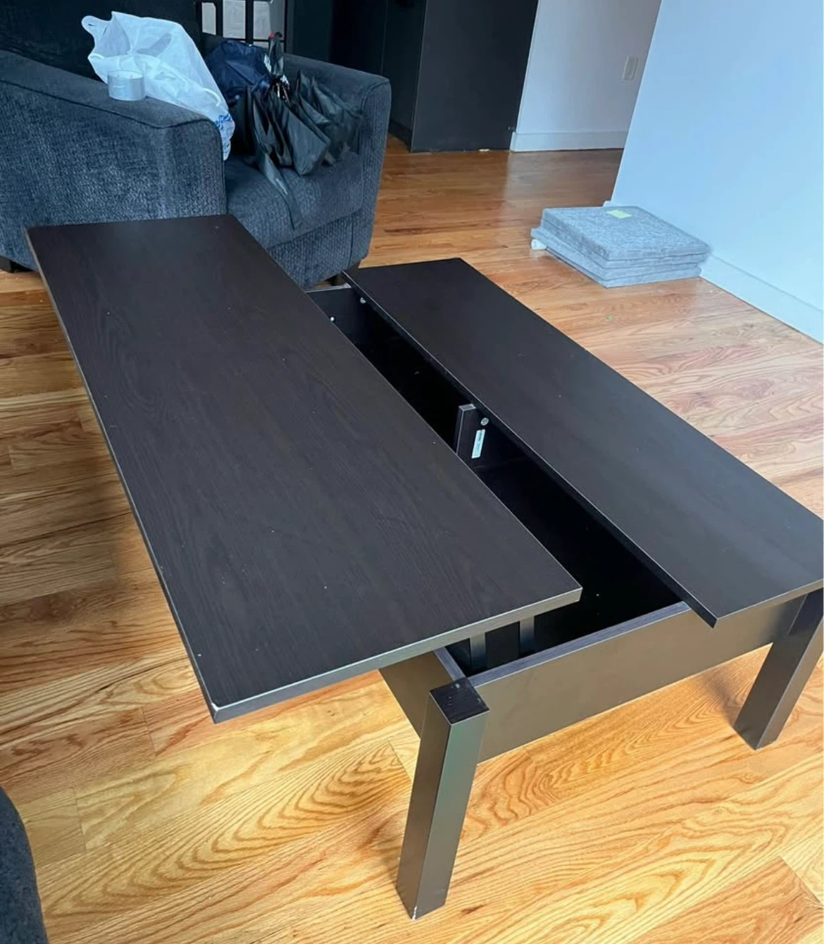 Dark Wood Lift-Top Coffee Table - photo 2