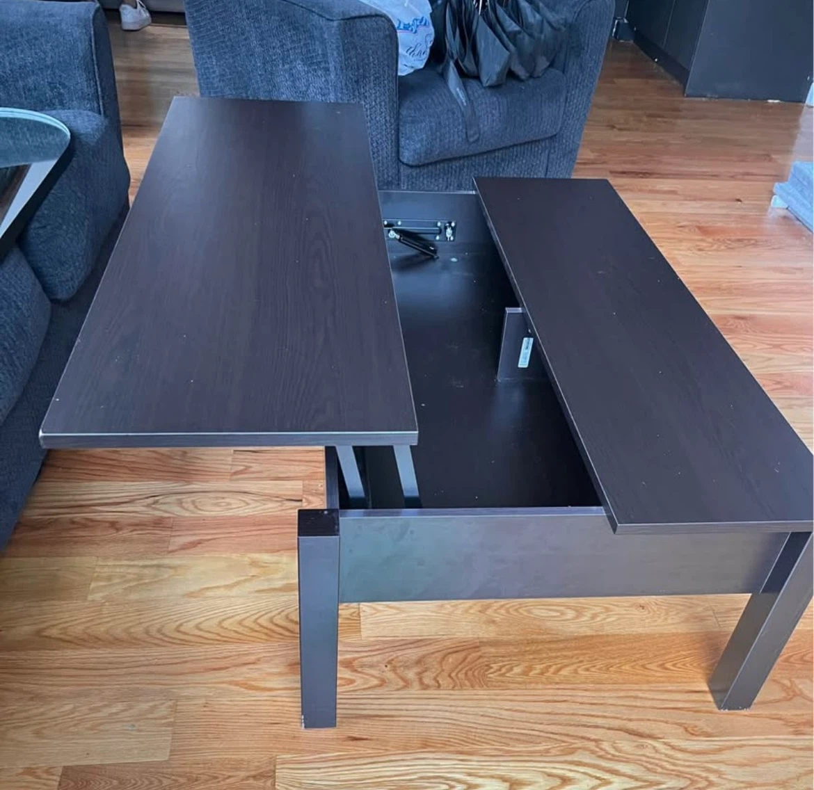 Dark Wood Lift-Top Coffee Table - photo 3