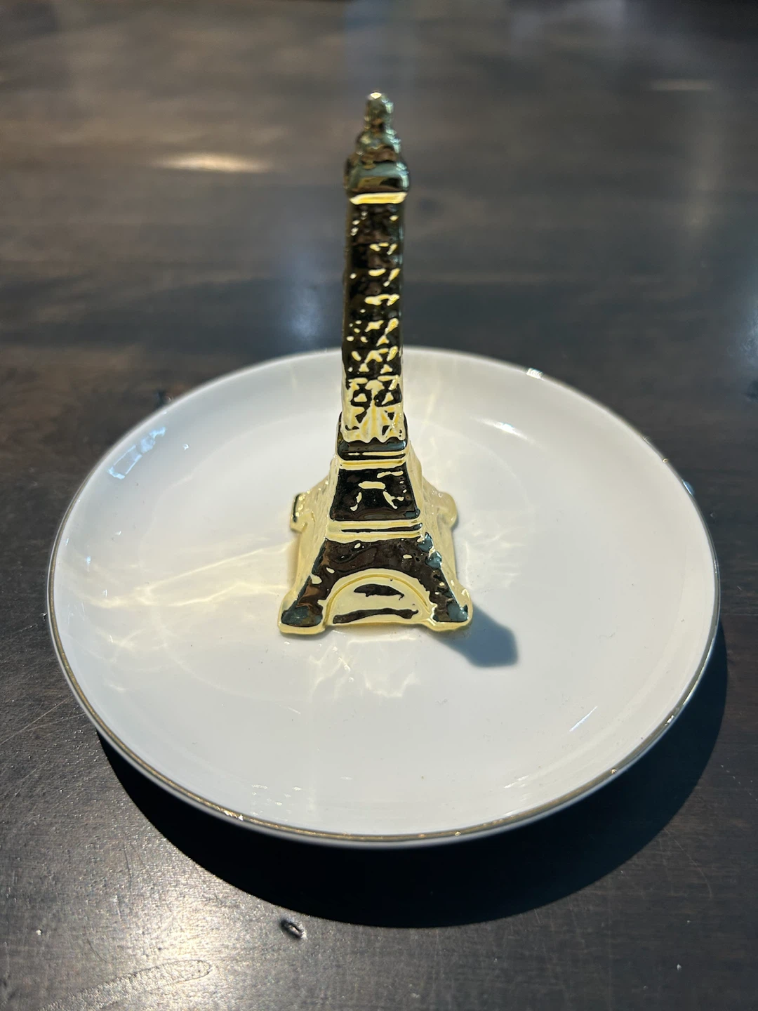 Gold Eiffel Tower Trinket Dish
