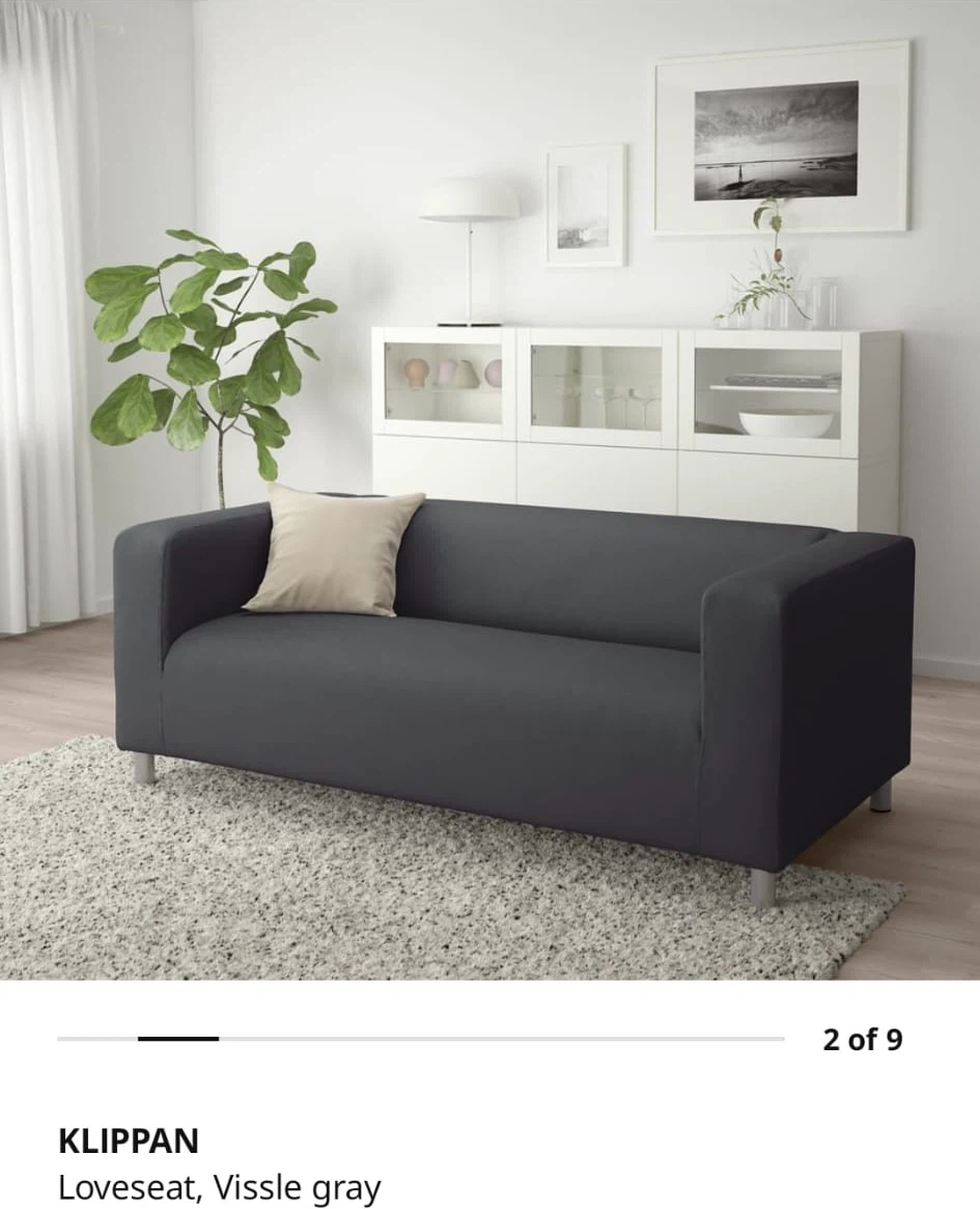 IKEA KLIPPAN Loveseat - Vissle Gray
