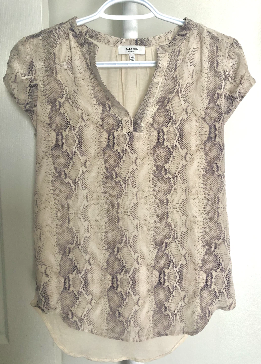 Babaton "With Silk" Snake Print Blouse XXS