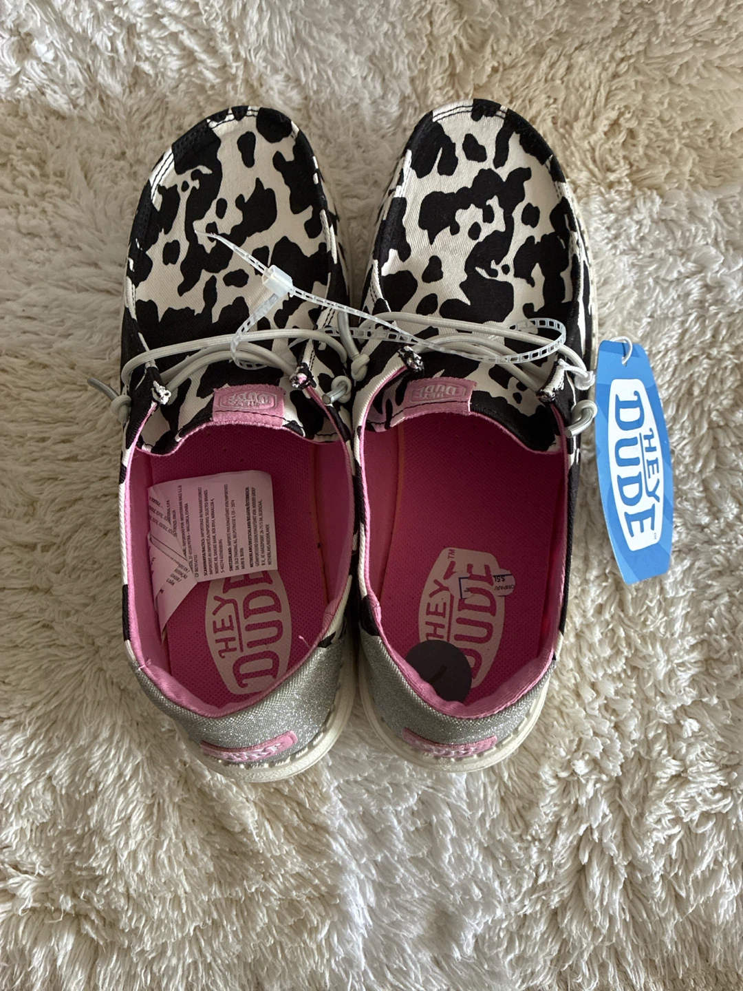 Hey Dude Shoes Cow Print Women's Size 7