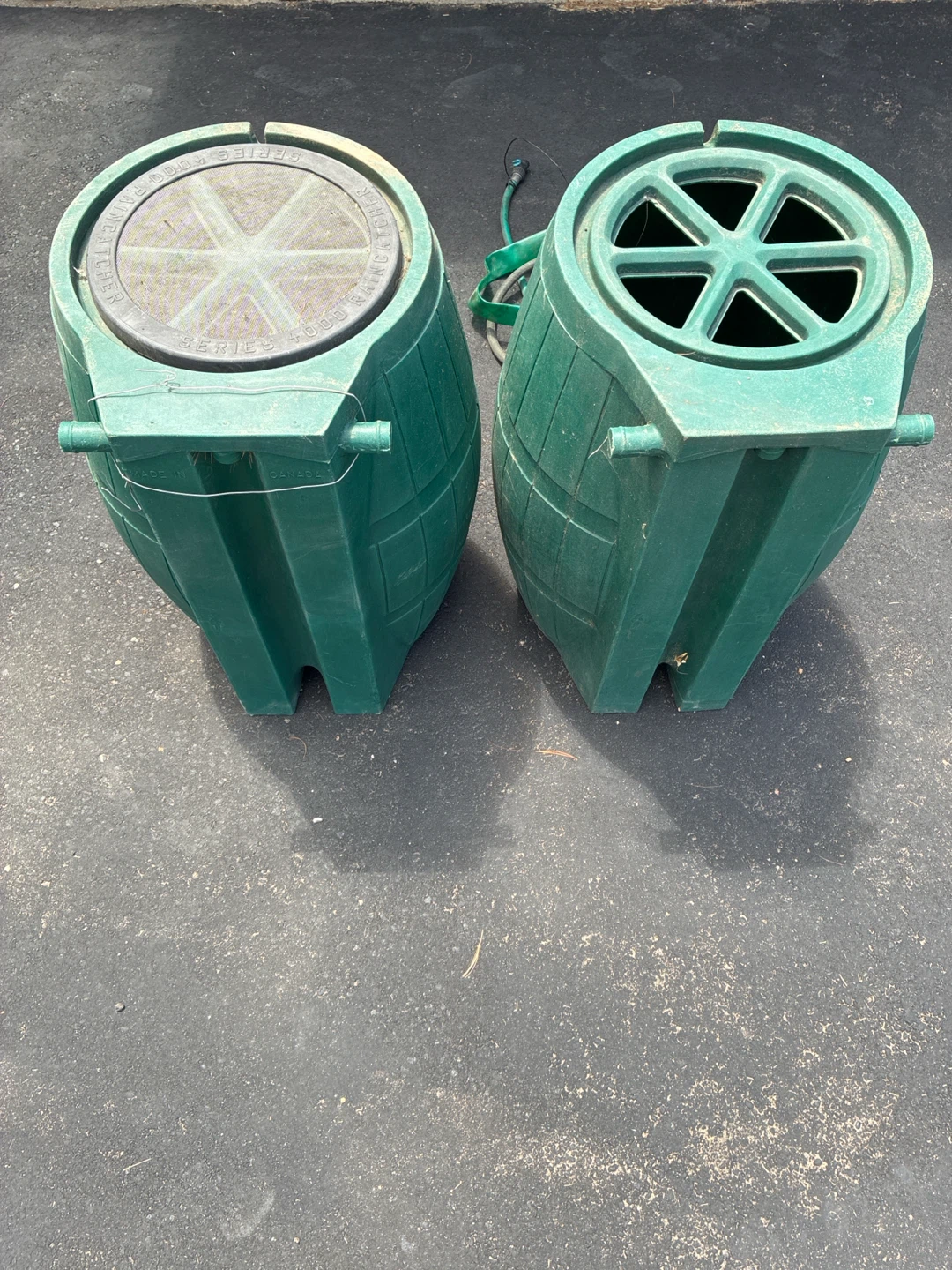 2 Green Water Barrels - photo 2