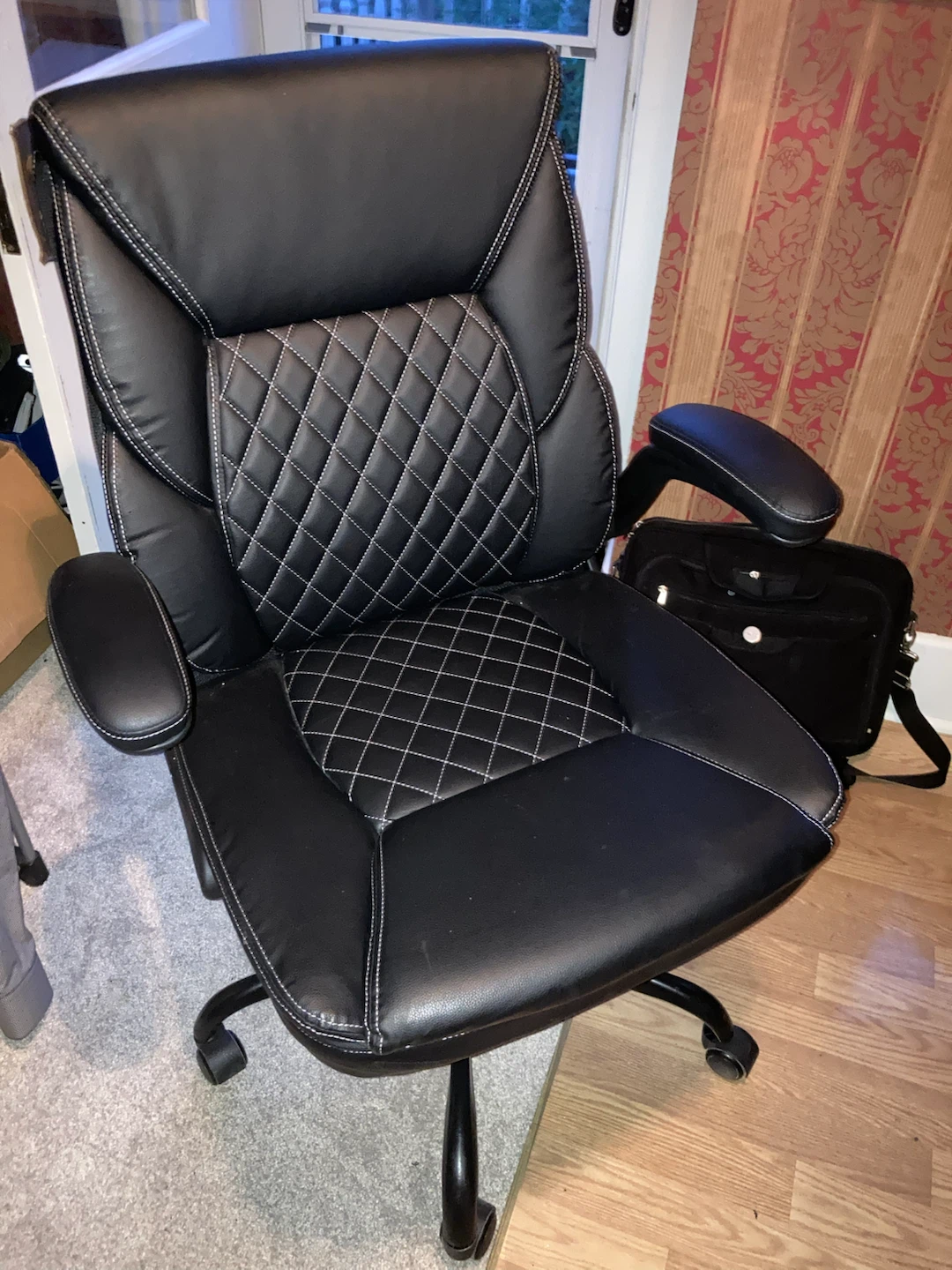 Black leather office chair