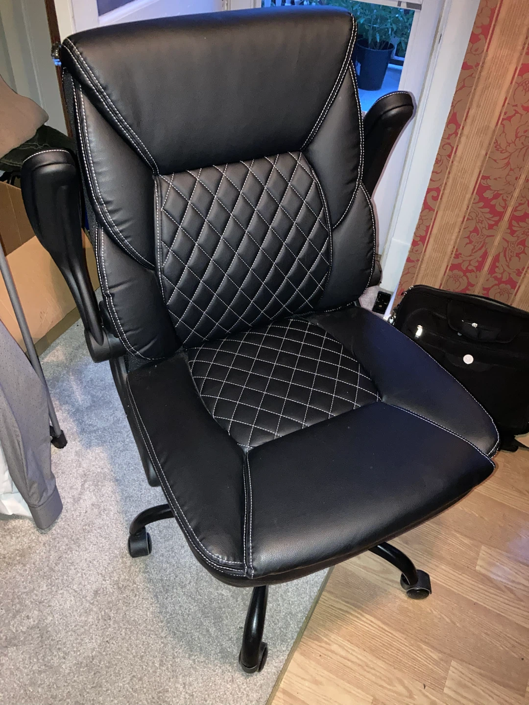 Black leather office chair - photo 2