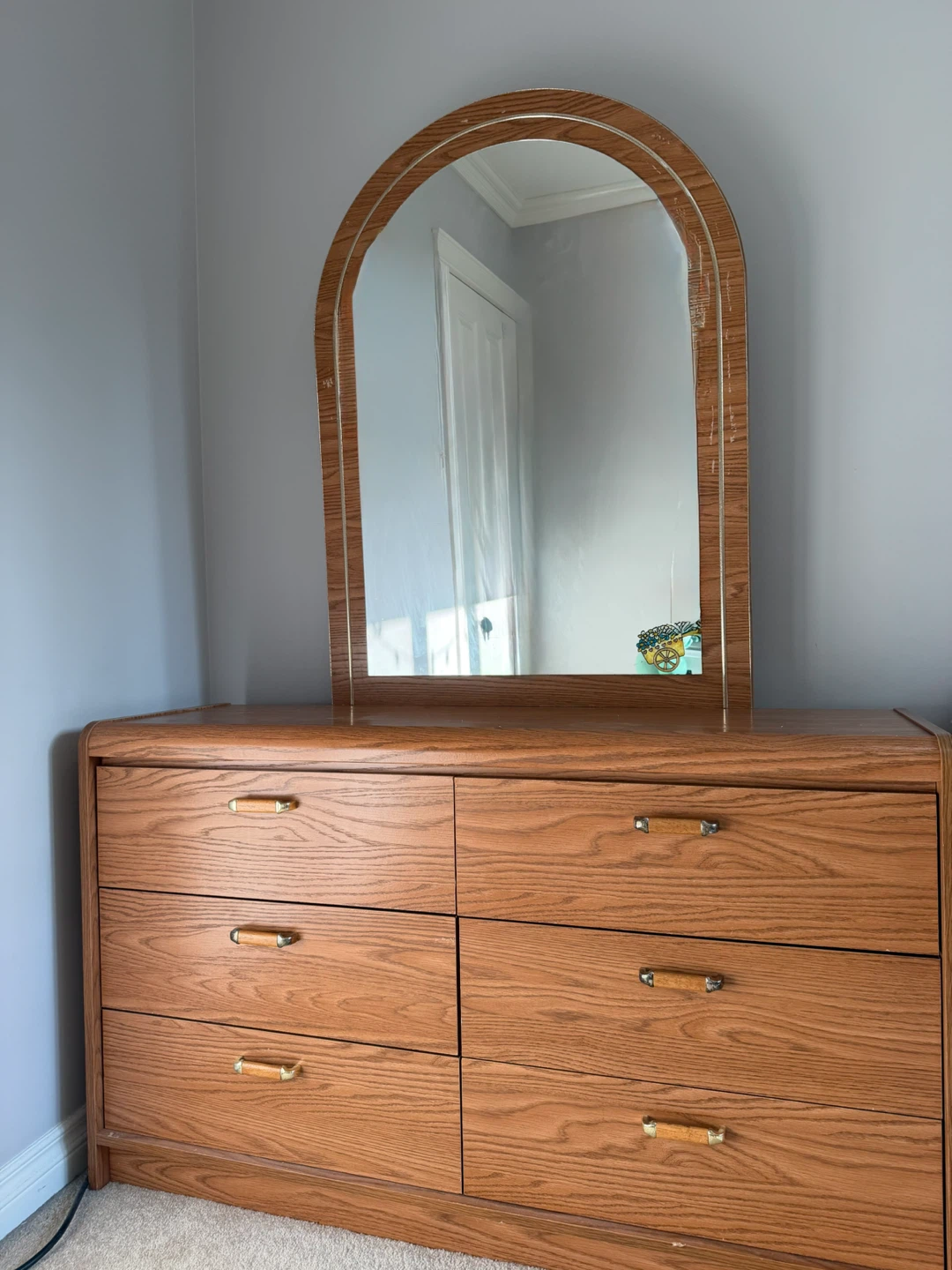 Wooden Dresser with Mirror - photo 2