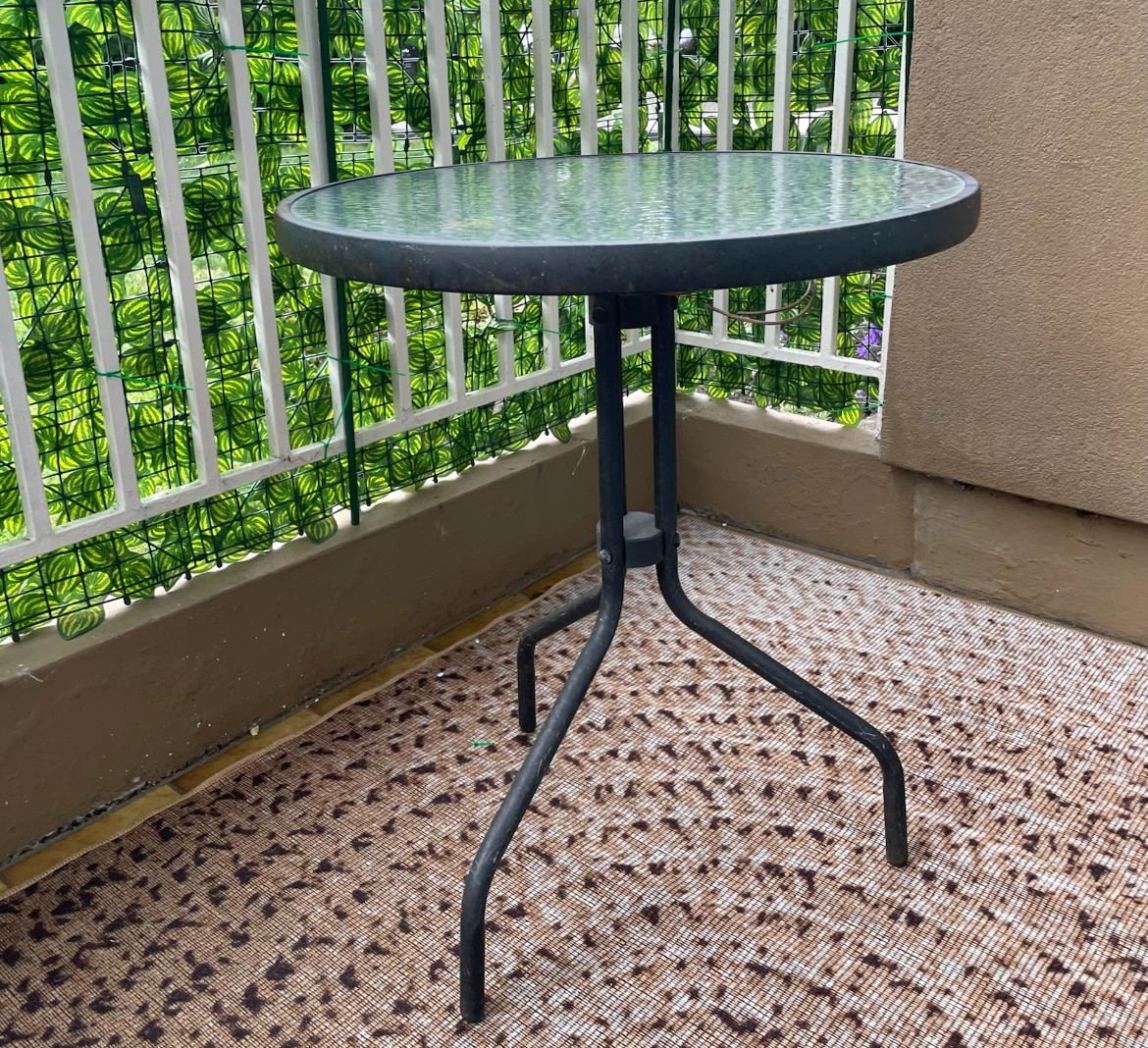 Outdoor Glass Bistro Table perfect for Balcony or Patio