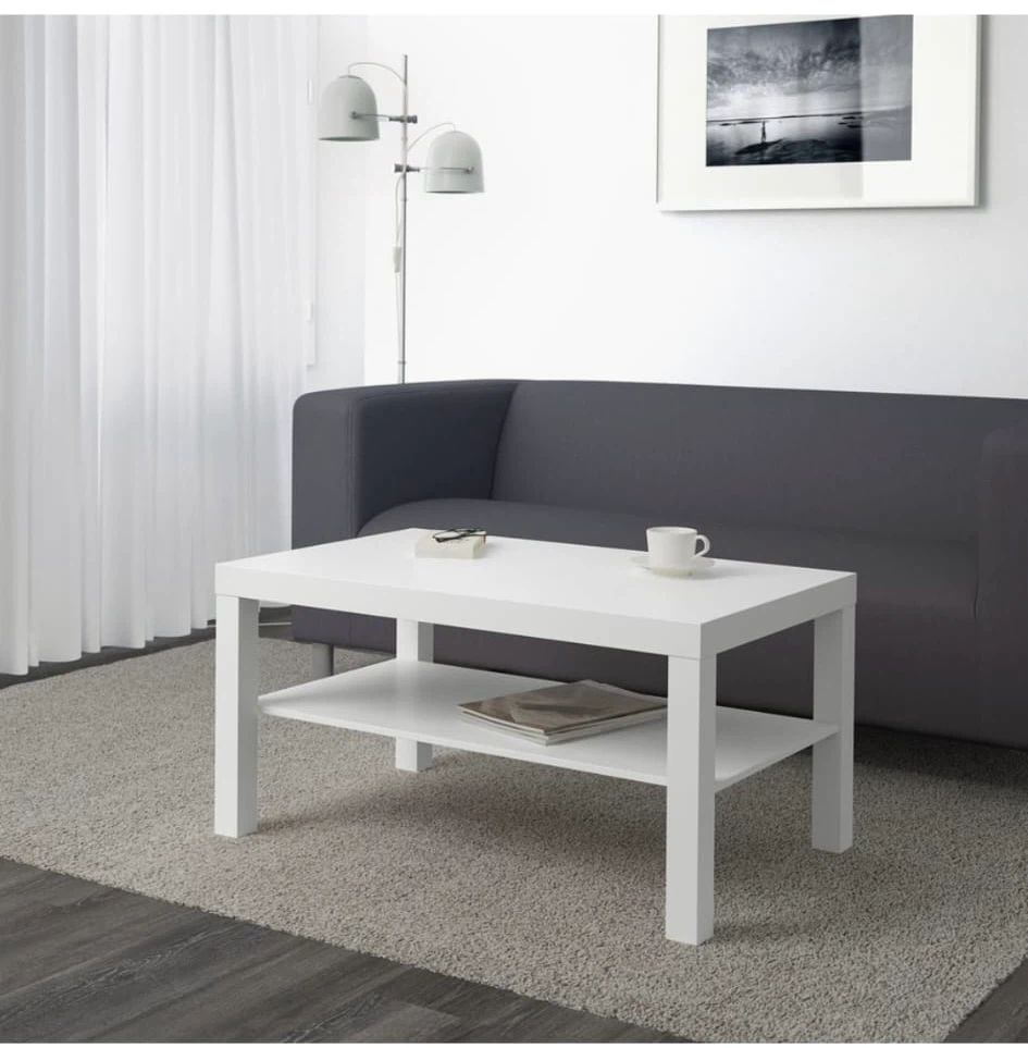 IKEA White Coffee Table with Shelf
