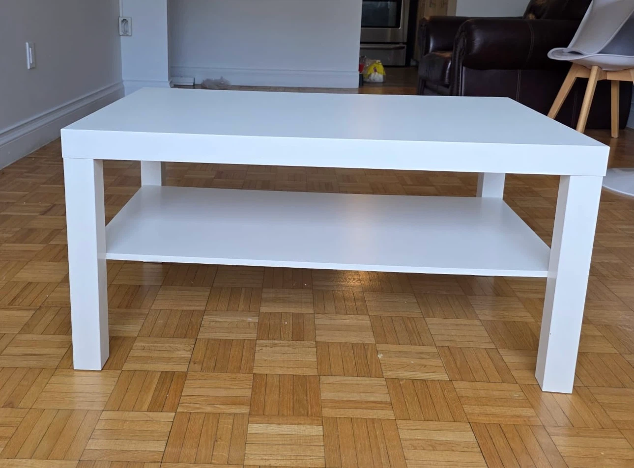IKEA White Coffee Table with Shelf - photo 2