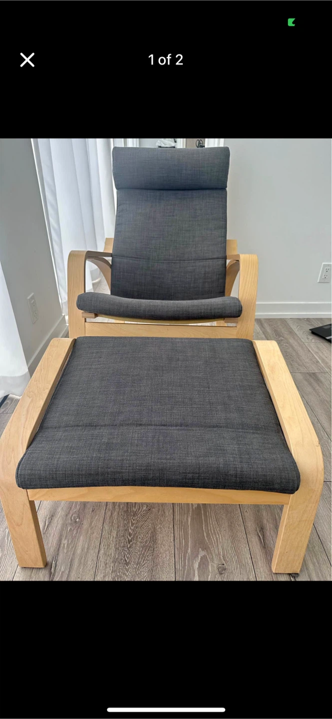 IKEA POÄNG Armchair and Ottoman