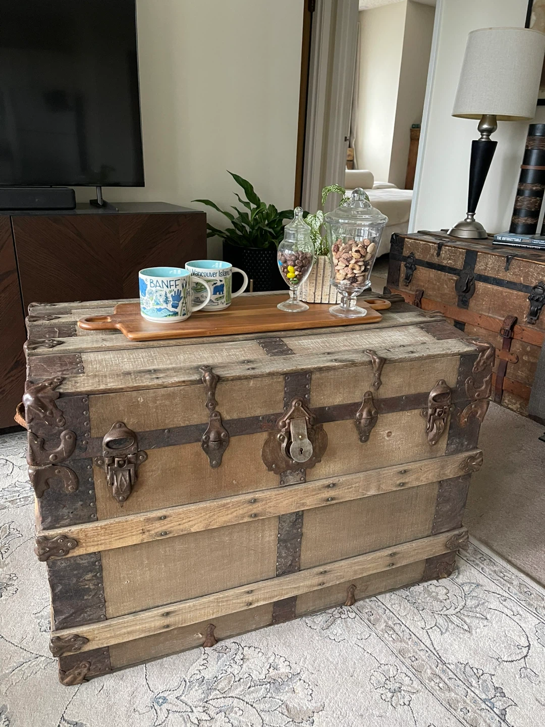 Antique Wood and Metal Trunk - photo 2