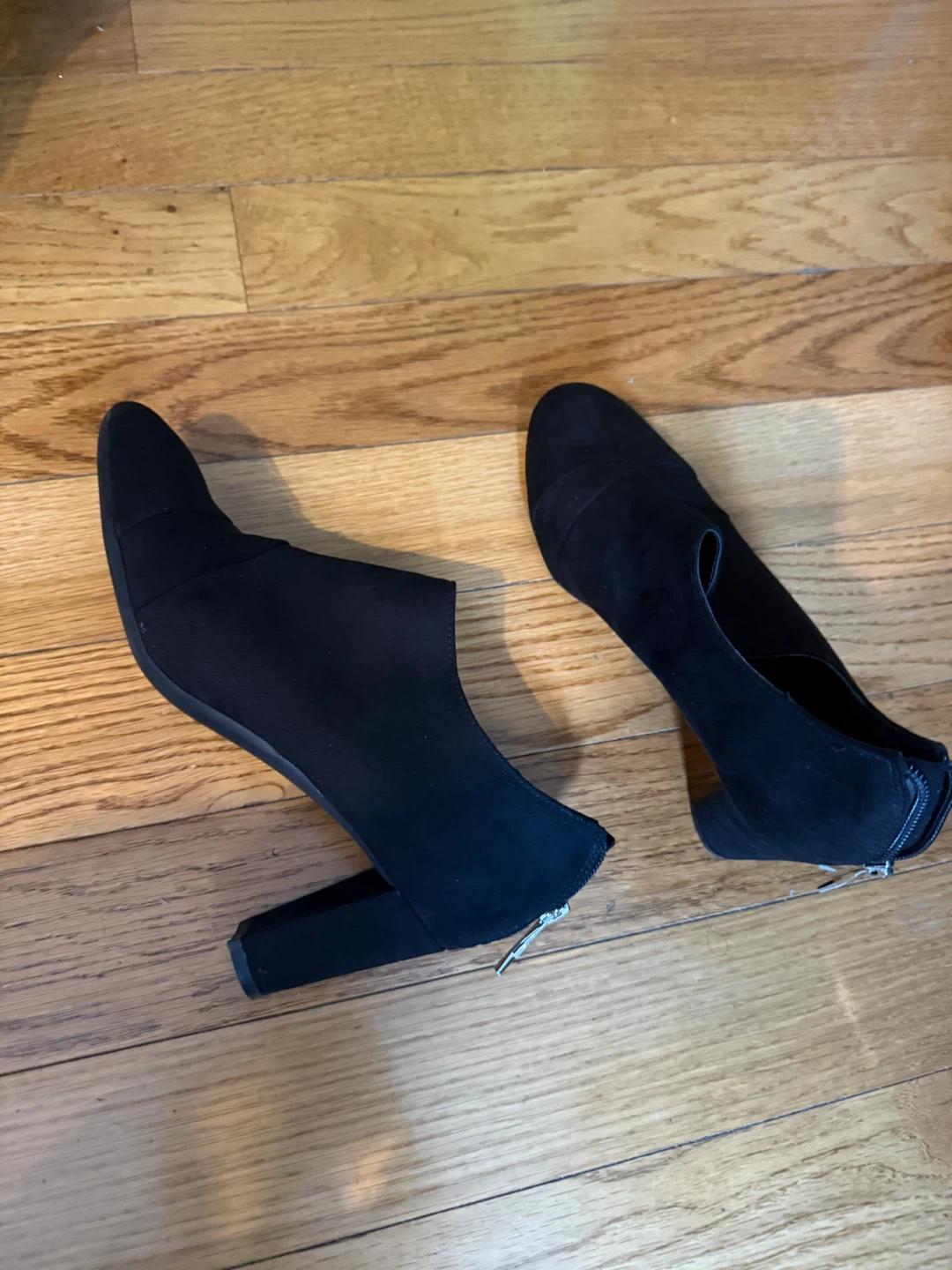Black heeled booties