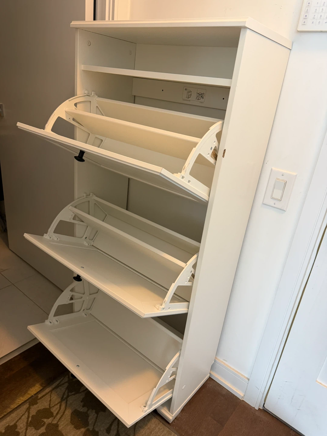 IKEA BRUSALI Shoe cabinet with 3 compartments