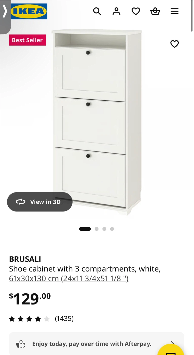 IKEA BRUSALI Shoe cabinet with 3 compartments - photo 3