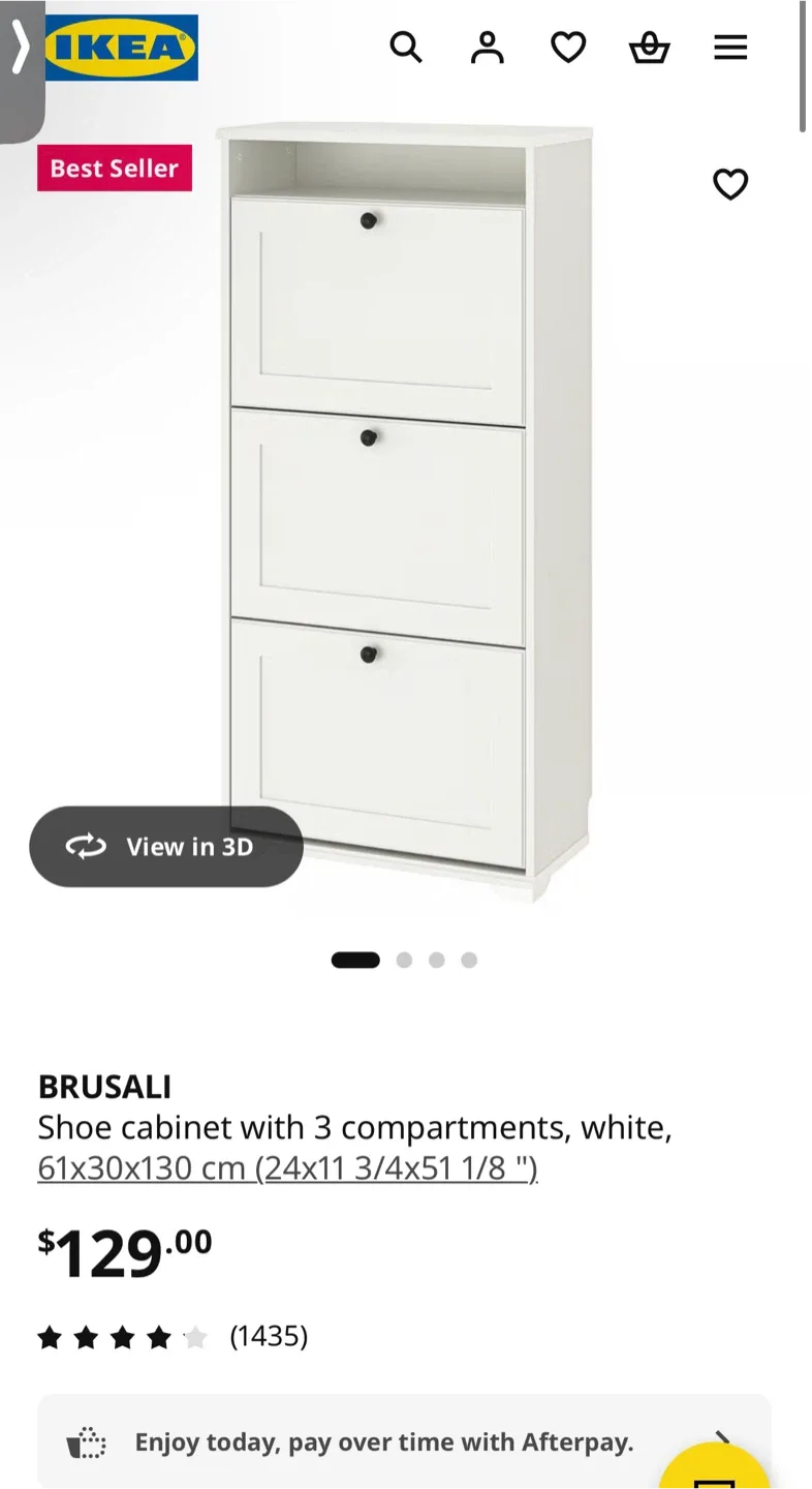 IKEA BRUSALI Shoe cabinet with 3 compartments - photo 3