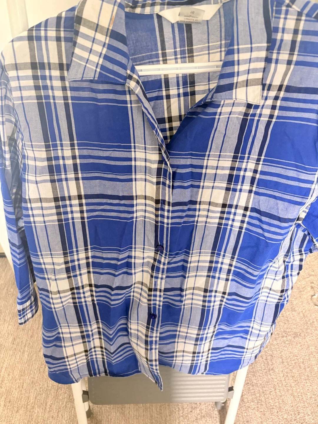 ALIA Plaid Button-Up Shirt,$5 each or $8 for both