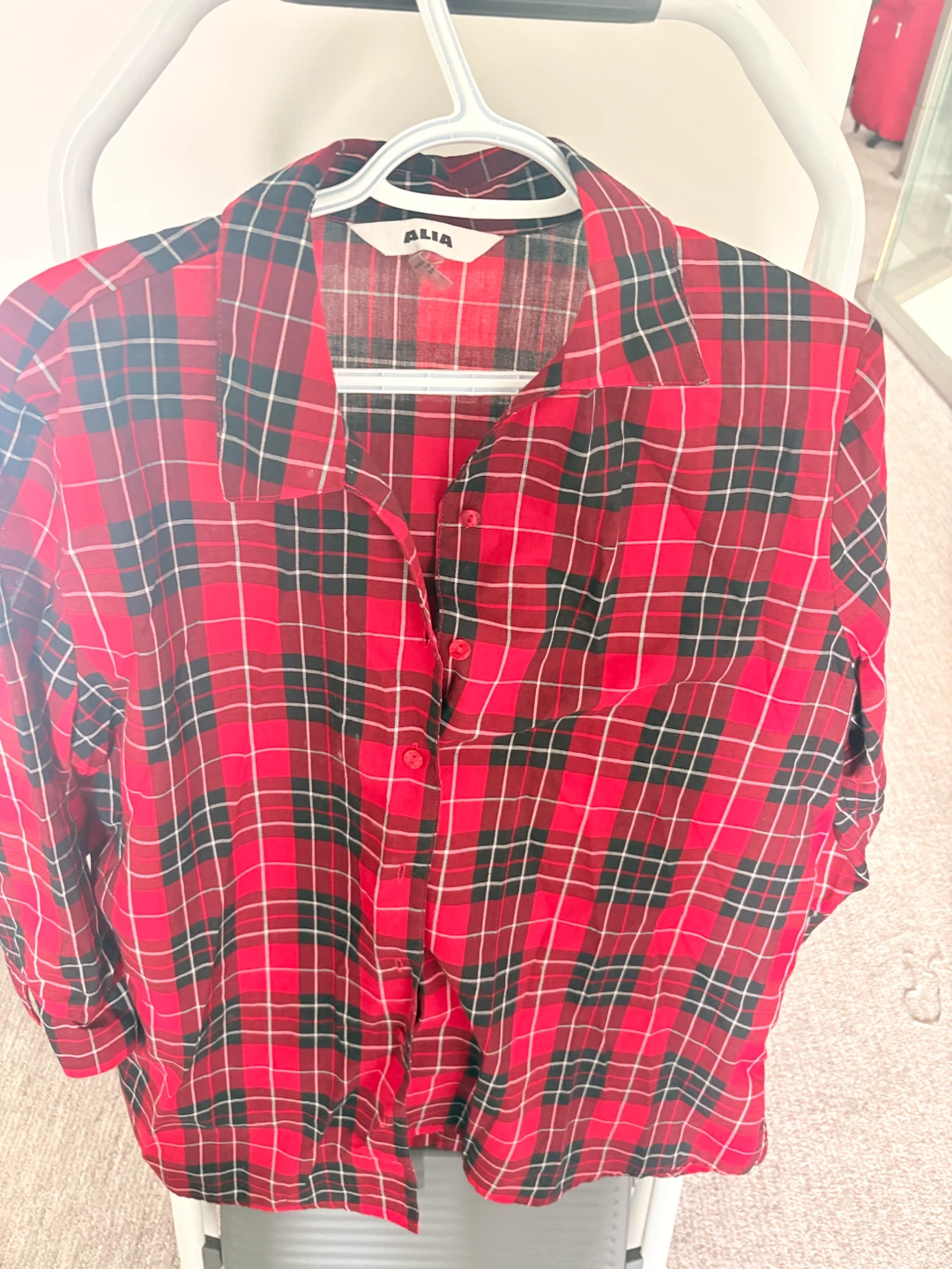 ALIA Plaid Button-Up Shirt,$5 each or $8 for both - photo 2