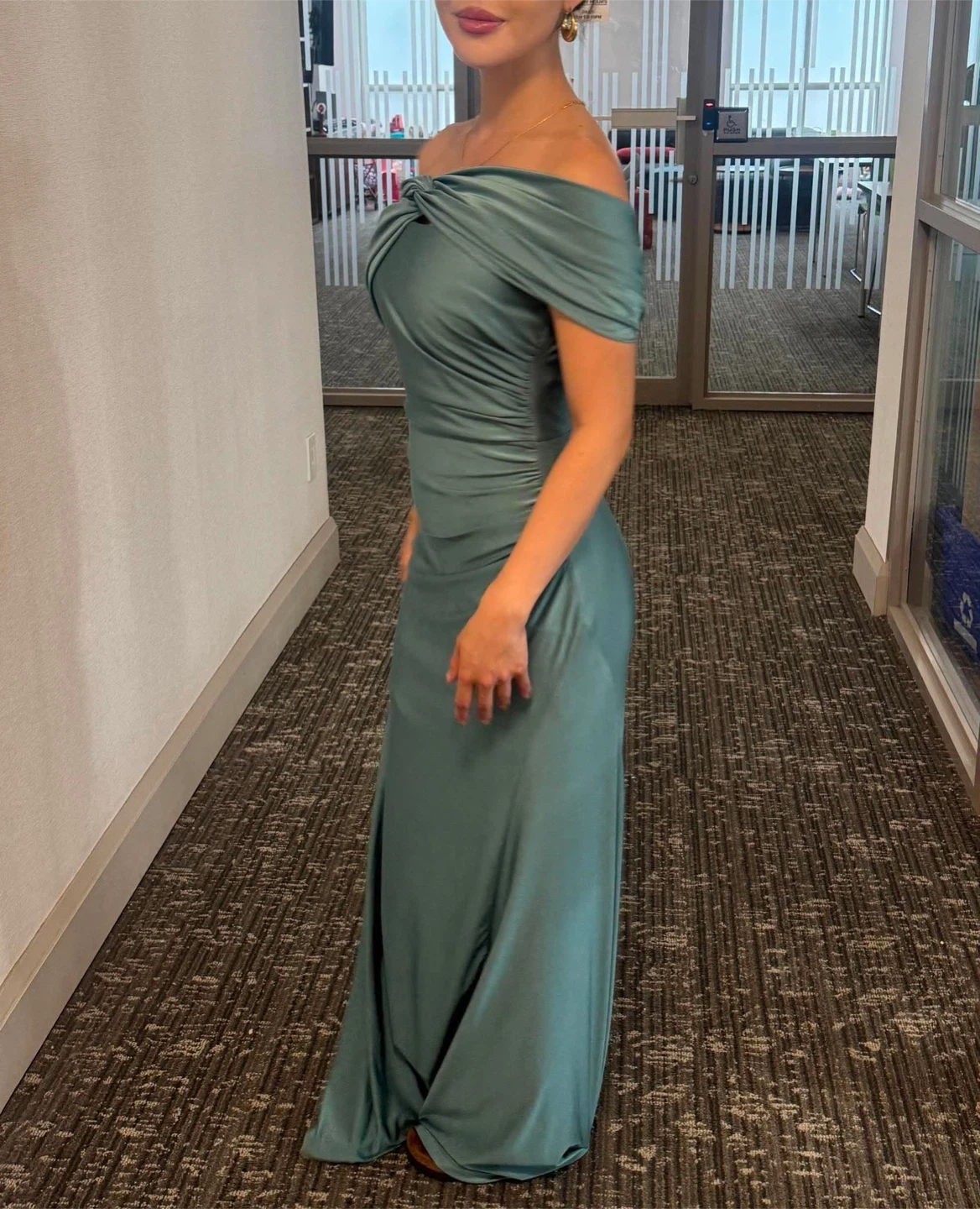 Green Off-Shoulder Dress - photo 4