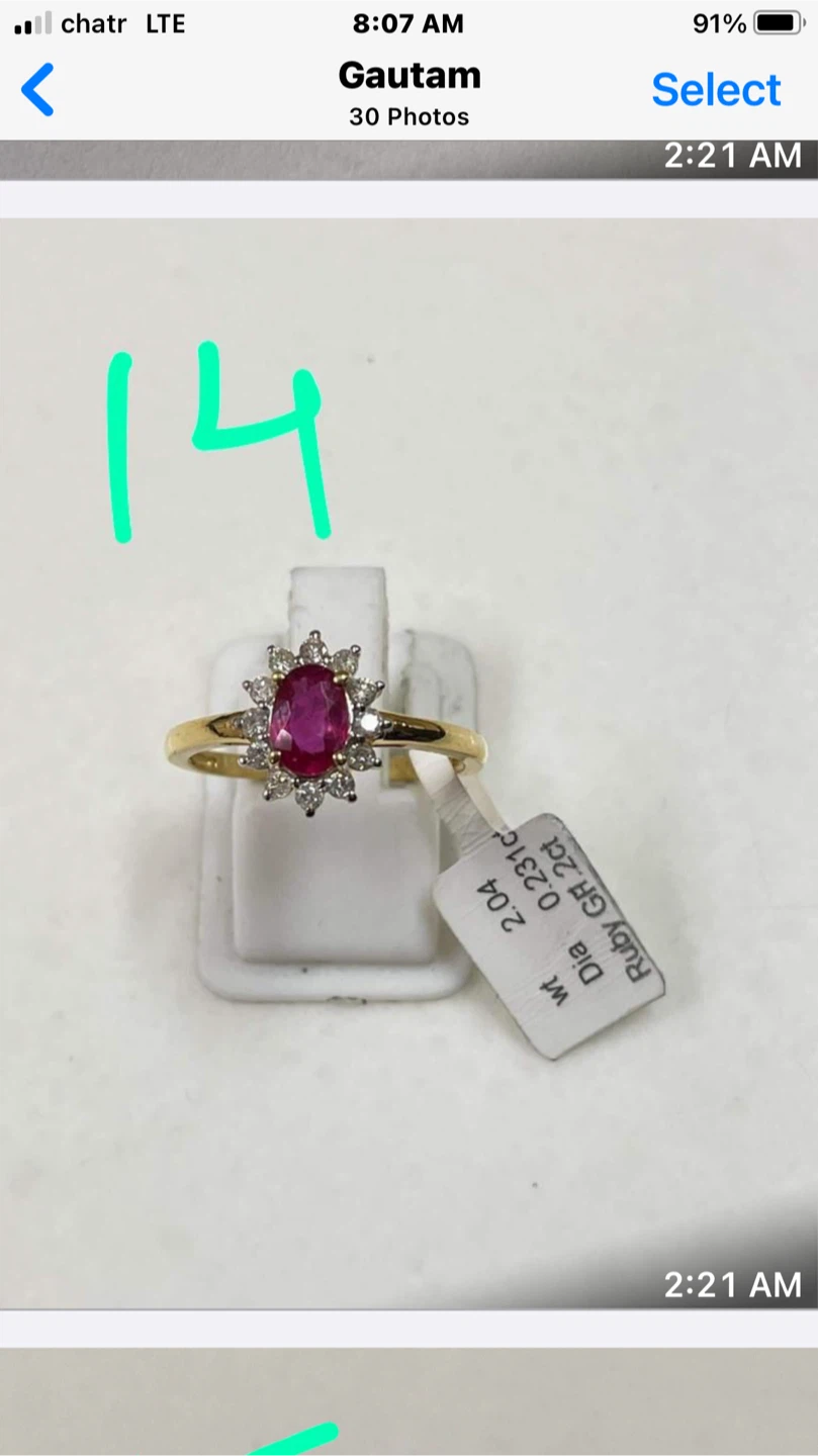 Gold Ruby and Diamond Ring