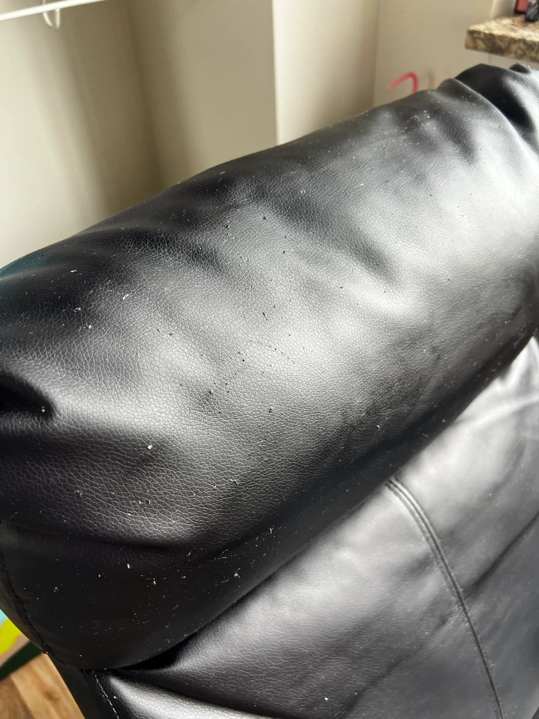 Black Faux Leather Recliner Chair - photo 3