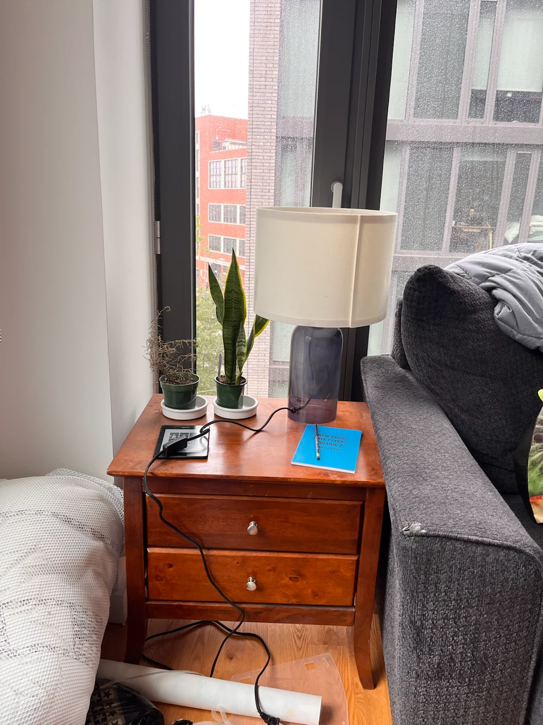 Set of 2 Wooden Nightstand with Two Drawers - photo 4