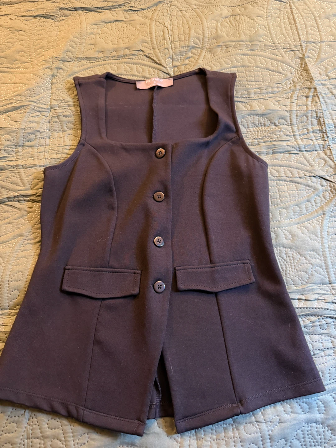 Primark Women's Black Sleeveless Button-Up Vest Size S - photo 2