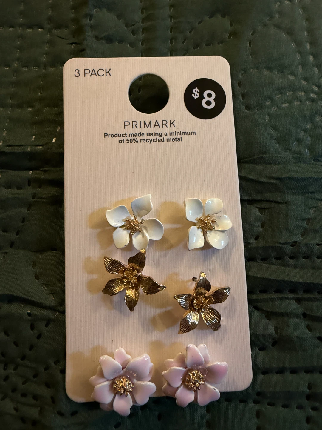 Primark 3 Pack Flower Stud Earrings