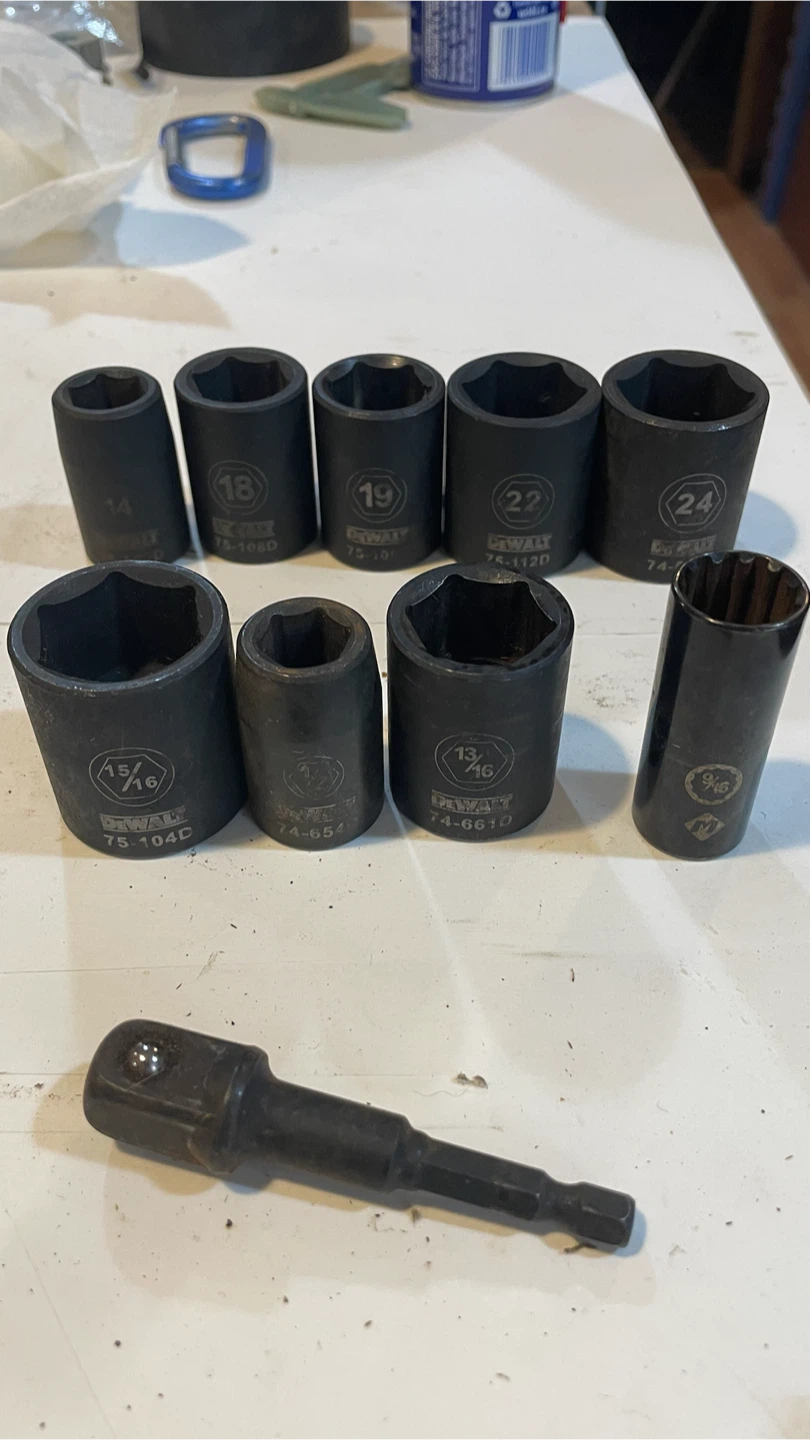 Assorted Dewalt Impact Sockets
