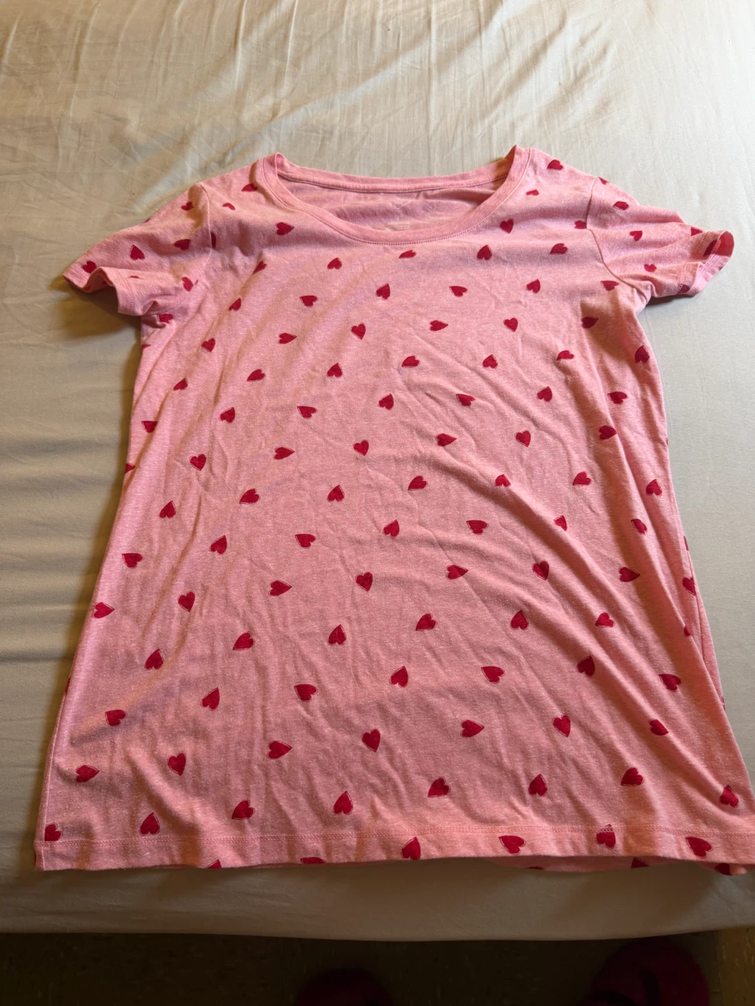 St. John's Bay Pink Heart Print T-Shirt - Size S