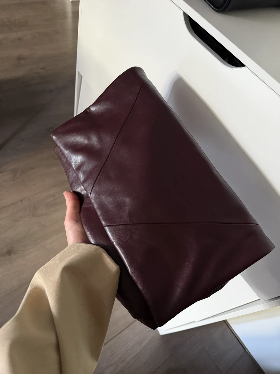 Burgundy Leather Clutch Bag - photo 2