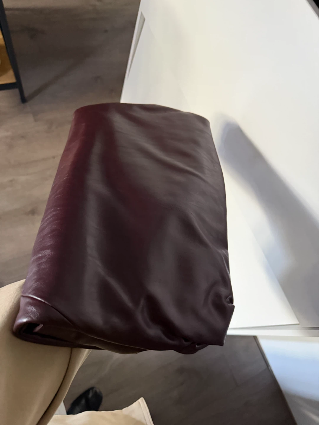 Burgundy Leather Clutch Bag - photo 4