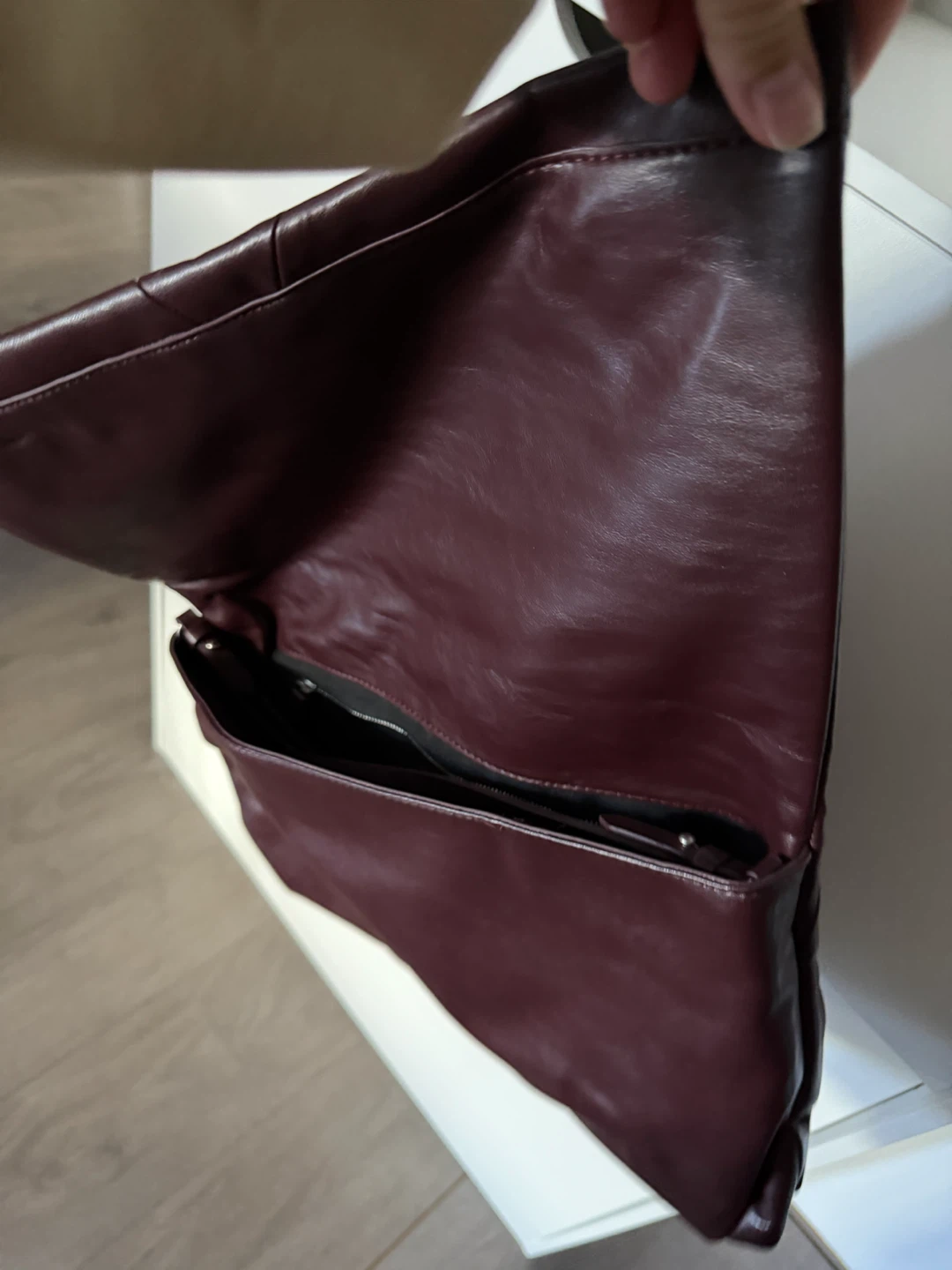 Burgundy Leather Clutch Bag - photo 5
