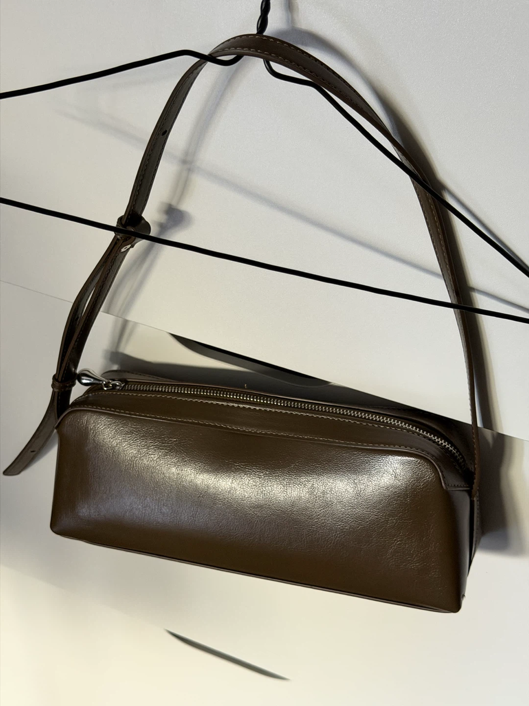 Zara olive Faux Leather Shoulder Bag