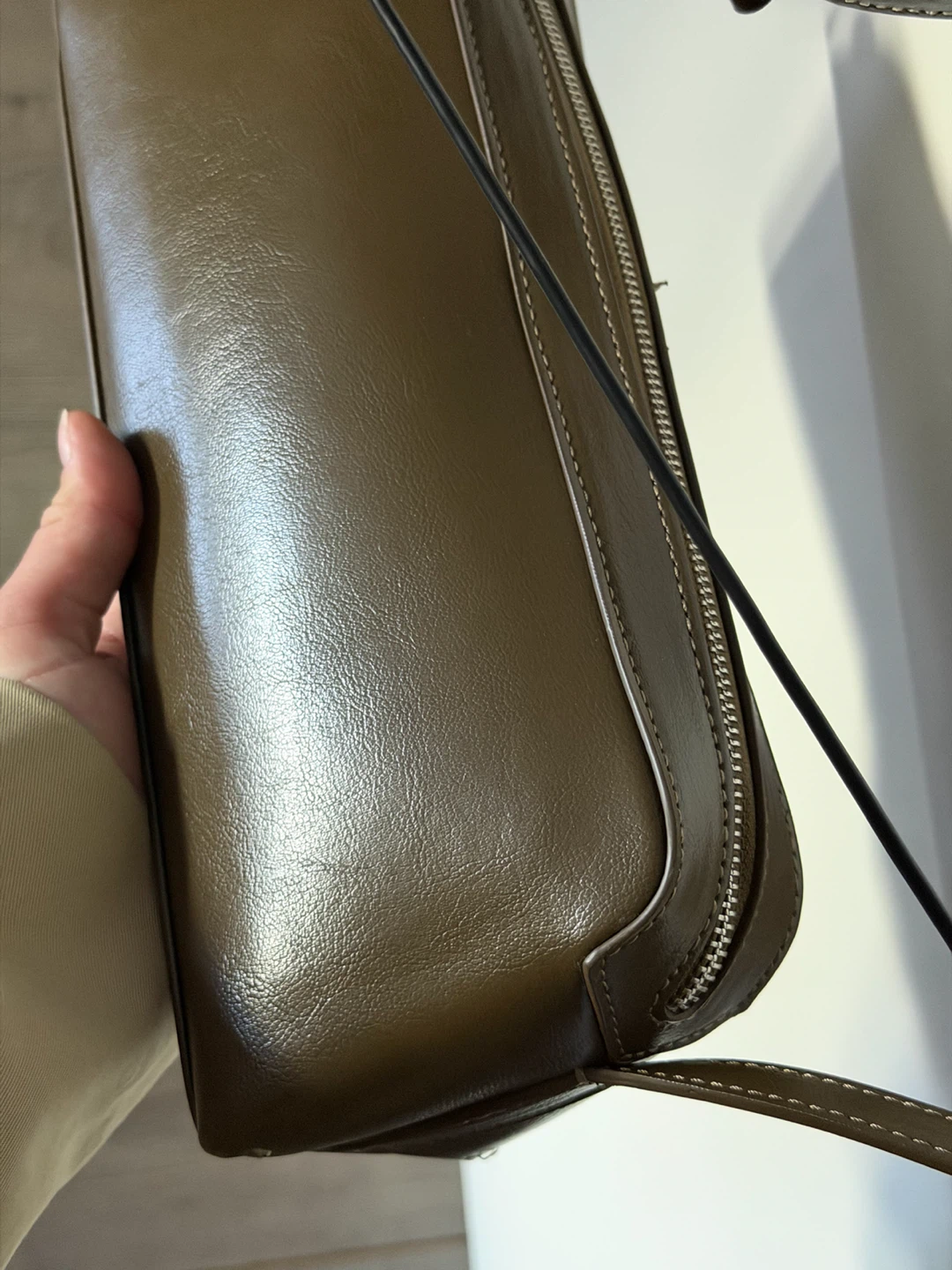 Zara olive Faux Leather Shoulder Bag - photo 4