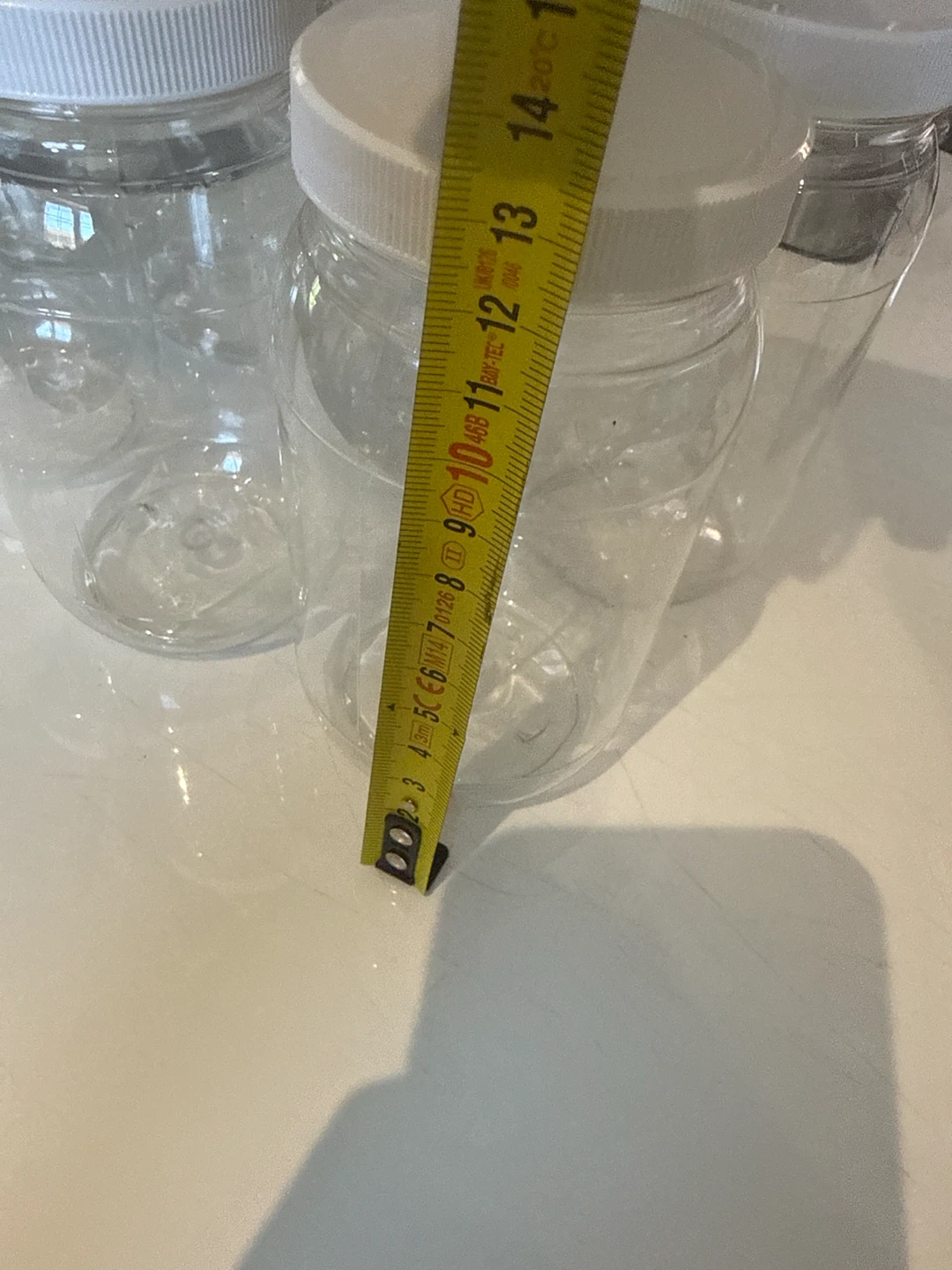 Set of 8 Clear Plastic Jars with White Lids - photo 4