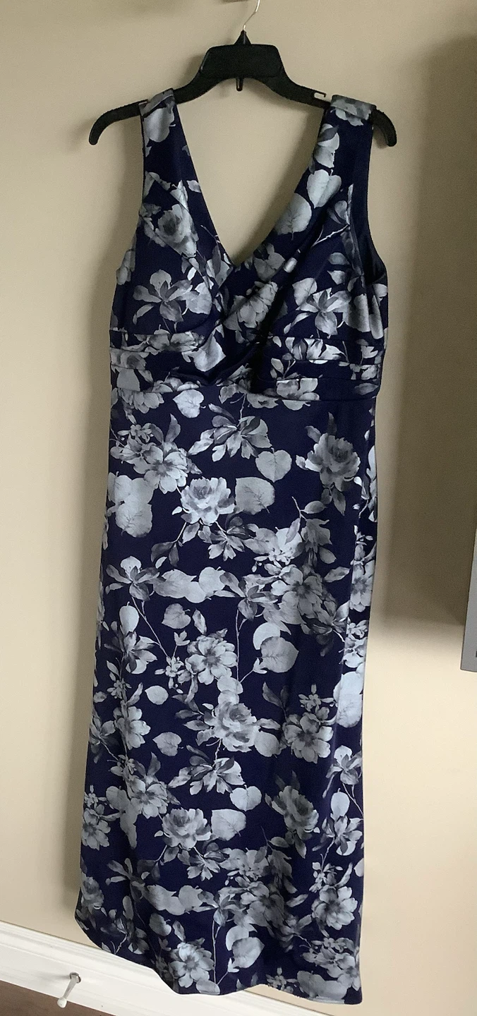 Navy Blue Floral Maxi Dress